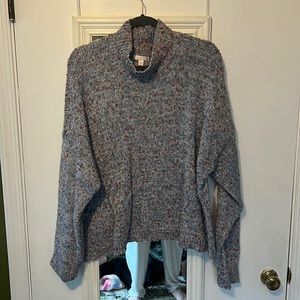 Lauren Conrad blue fuzzy drop sleeve turtleneck